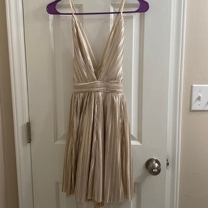 Lure Ivory shimmer flare dress Size Small